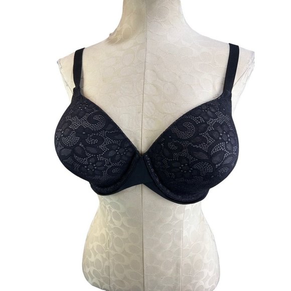 38D Maidenform Black Lace Front Underwire Bra Fabulous Fit DM7543 - Picture 2 of 6